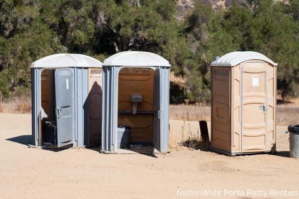 a clean row of portable restrooms for outdoor weddings or festivals in Silver Creek, NY